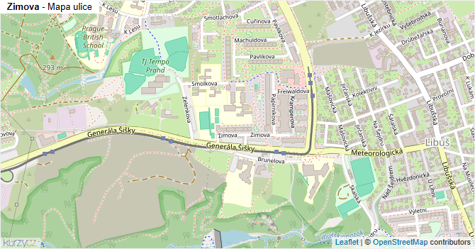 Zimova - mapa ulice