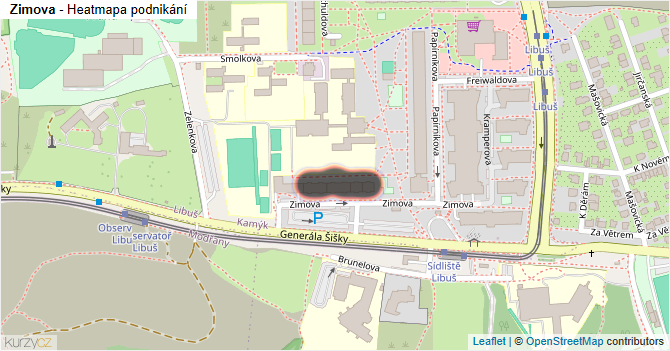 Zimova - mapa podnikání