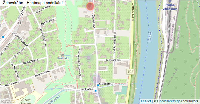 Žitavského - mapa podnikání