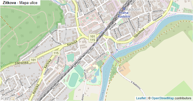 Zítkova - mapa ulice
