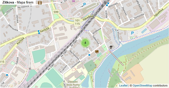 Zítkova - mapa firem