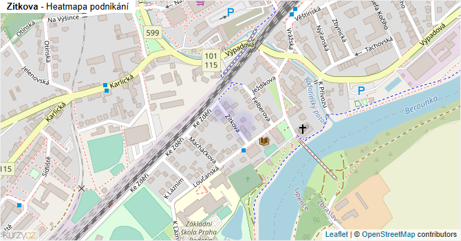 Zítkova - mapa podnikání