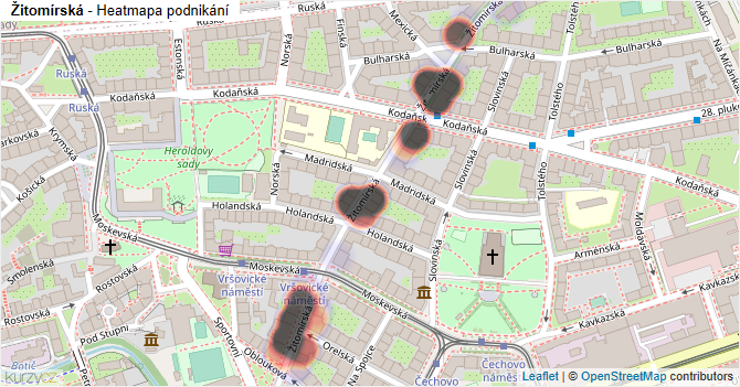 Žitomírská - mapa podnikání