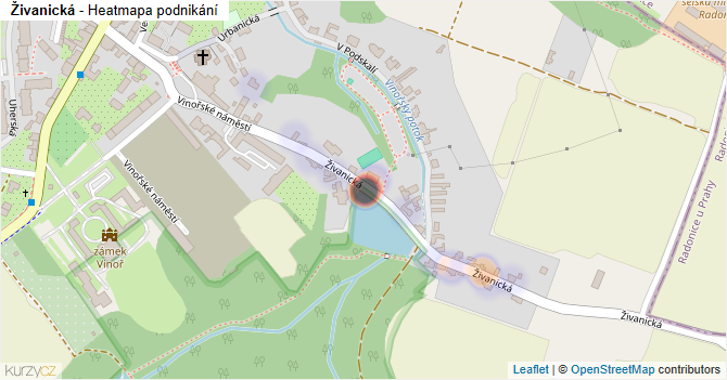 Živanická - mapa podnikání