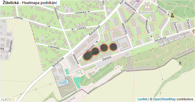 Žiželická - mapa podnikání