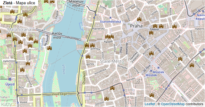 Zlatá - mapa ulice