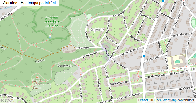 Zlatnice - mapa podnikání