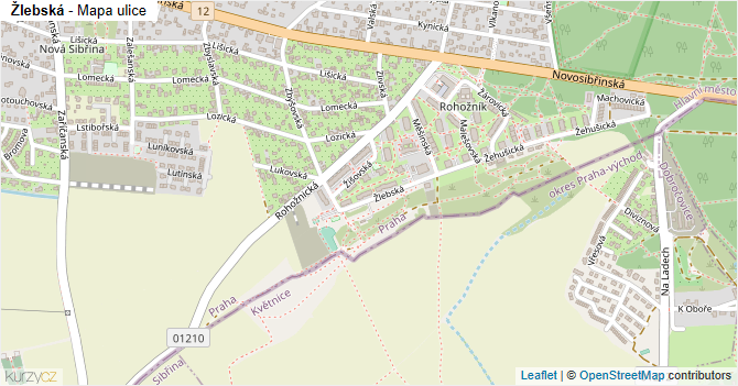 Žlebská - mapa ulice