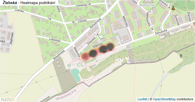 Žlebská - mapa podnikání