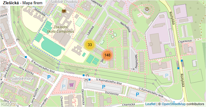 Zlešická - mapa firem