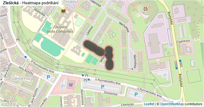 Zlešická - mapa podnikání