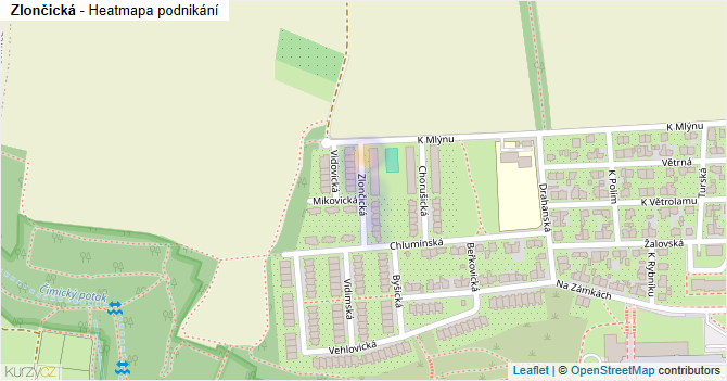 Zlončická - mapa podnikání