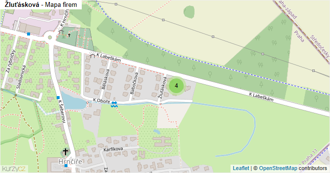 Žluťásková - mapa firem
