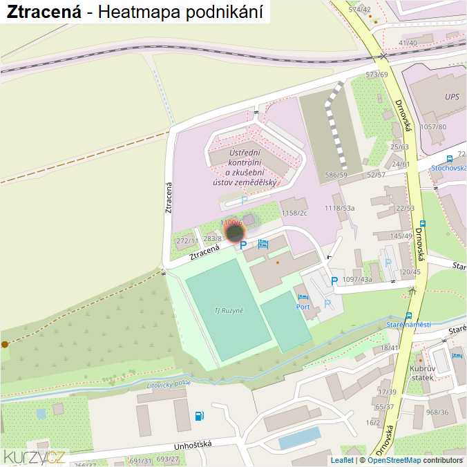 Mapa Ztracená - Firmy v ulici.