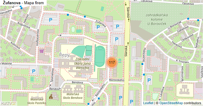 Žufanova - mapa firem