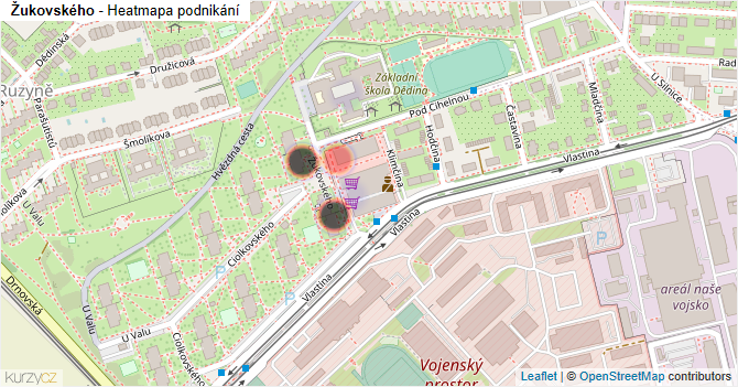 Žukovského - mapa podnikání