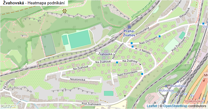 Žvahovská - mapa podnikání