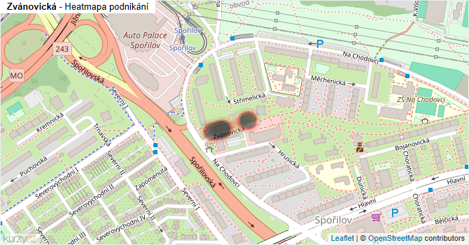 Zvánovická - mapa podnikání