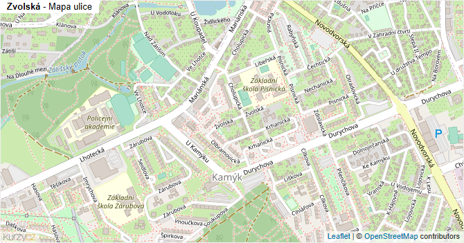 Zvolská - mapa ulice
