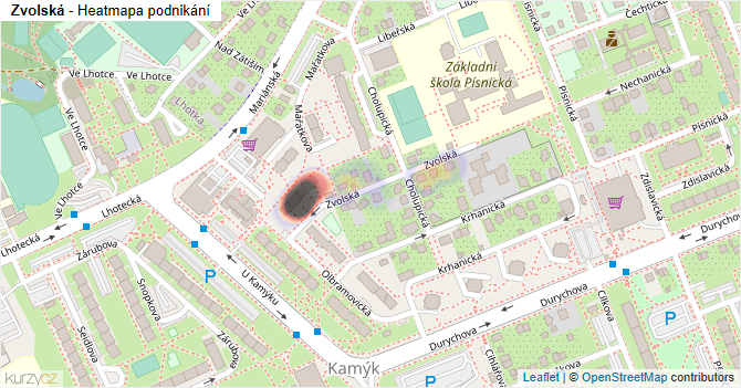 Zvolská - mapa podnikání