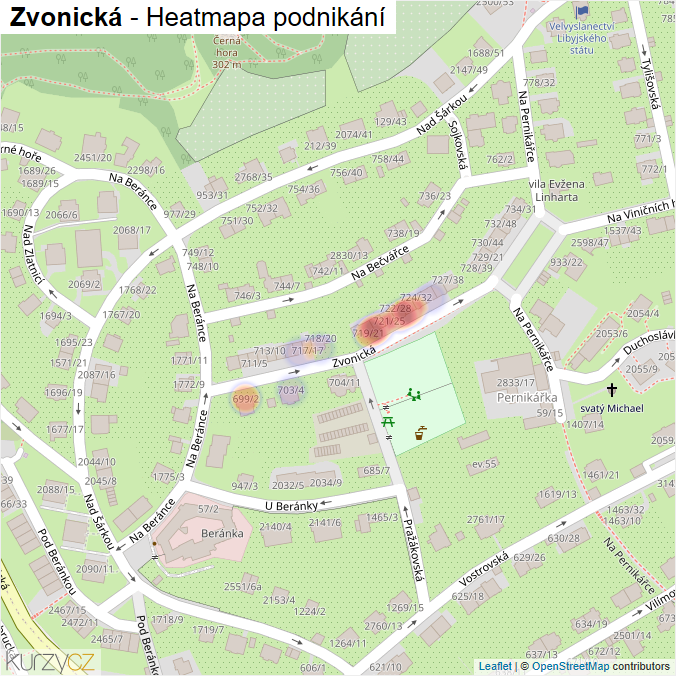 Mapa Zvonická - Firmy v ulici.