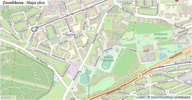 Zvoníčkova - mapa ulice