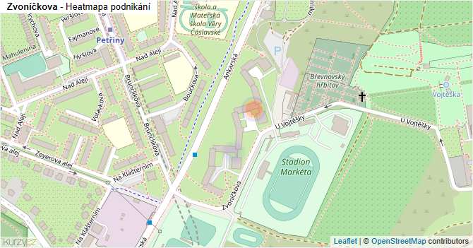 Zvoníčkova - mapa podnikání