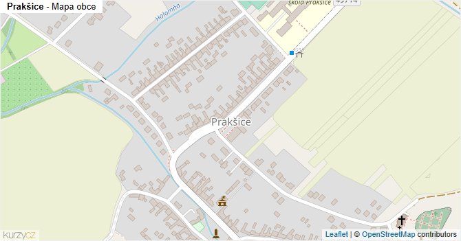 Prakšice - mapa obce
