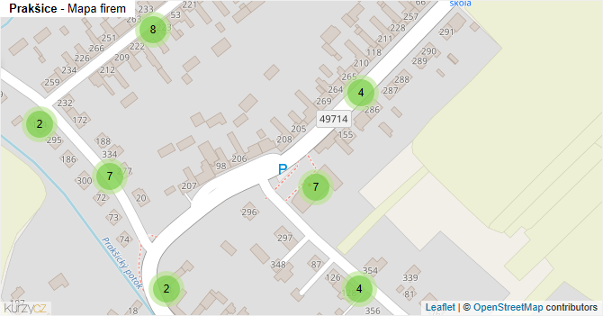 Prakšice - mapa firem