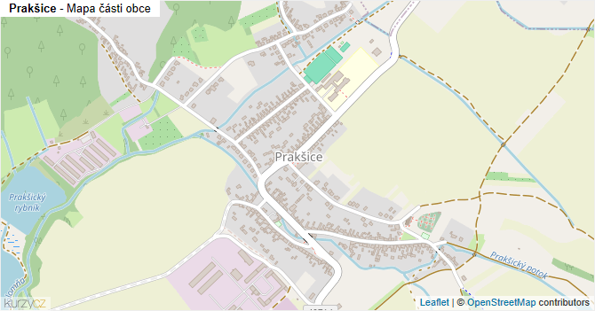 Prakšice - mapa části obce