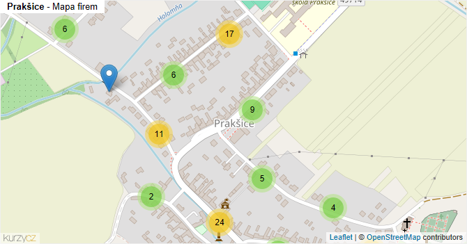 Prakšice - mapa firem