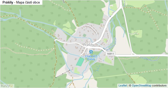 Prášily - mapa části obce