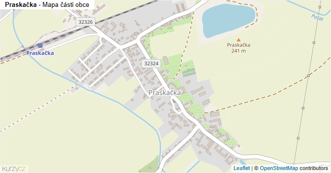 Praskačka - mapa části obce