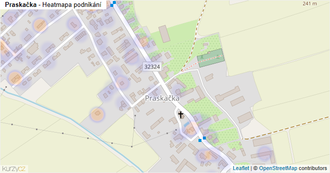 Praskačka - mapa podnikání