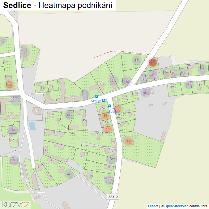 Mapa Sedlice - Firmy v části obce.