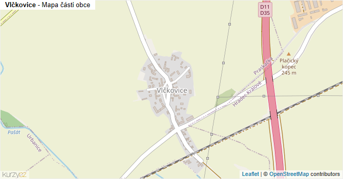 Vlčkovice - mapa části obce