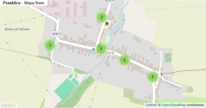 Prasklice - mapa firem