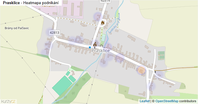Prasklice - mapa podnikání