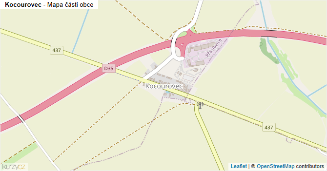 Kocourovec - mapa části obce