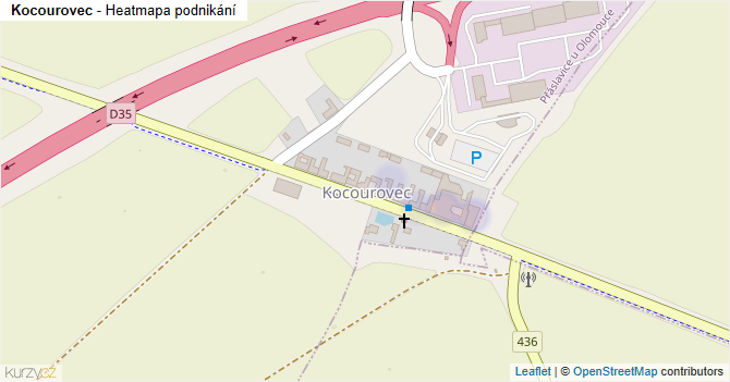 Kocourovec - mapa podnikání