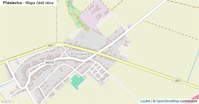 Přáslavice - mapa části obce