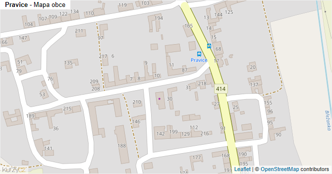Pravice - mapa obce
