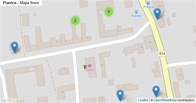 Pravice - mapa firem