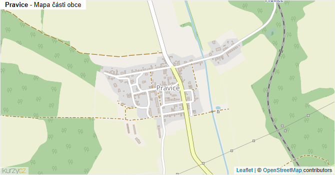 Pravice - mapa části obce