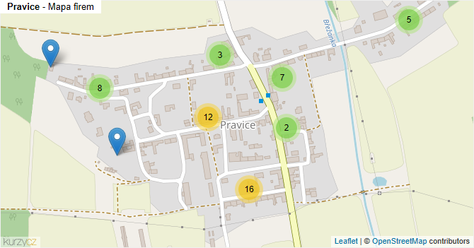 Pravice - mapa firem