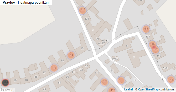 Pravlov - mapa podnikání