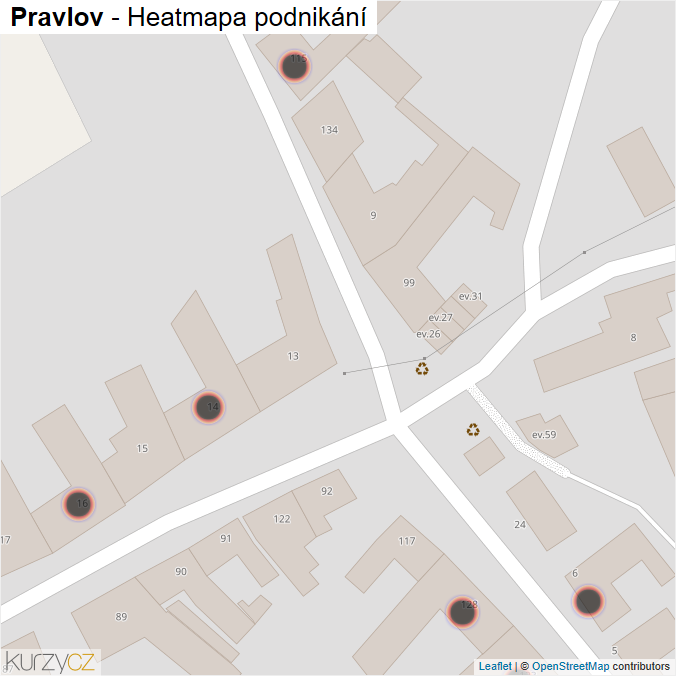 Mapa Pravlov - Firmy v obci.
