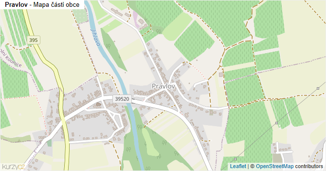 Pravlov - mapa části obce