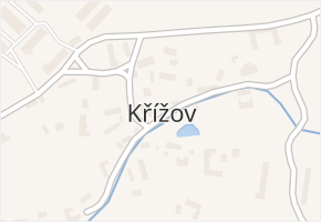 Křížov v obci Pravonín - mapa části obce