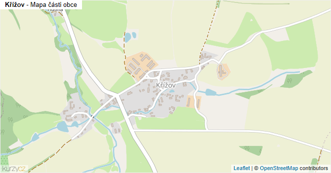 Křížov - mapa části obce